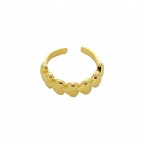 GOLD DIPPED ADJUSTABLE RING - STACKED HEARTS