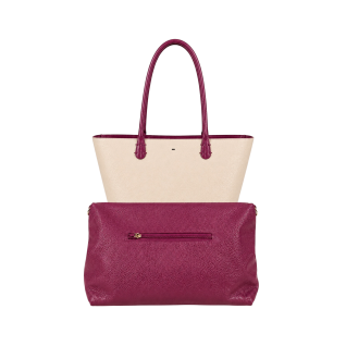 REVERSIBLE TOTE BAG W/ REMOVABLE ORGANIZER - DEEP MAGENTA