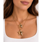 DOUBLE STAR NECKLACE PENDANT