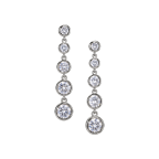 CRYSTAL CASCADE EARRINGS - SILVER