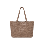 WOVEN SHOULDER TOTE - TAUPE