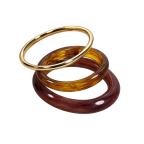 MIXED BANGLE STACK - AMBER AND BURGUNDY