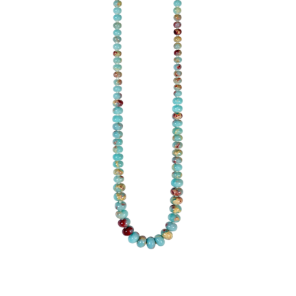 MOSAIC BEADED NECKLACE - AQUA
