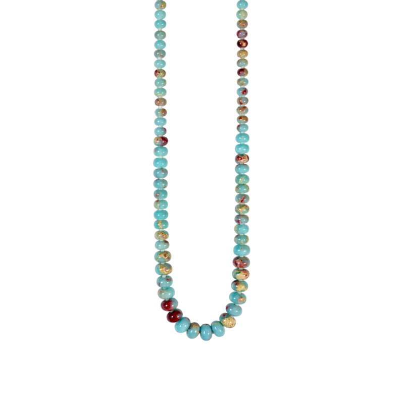 MOSAIC BEADED NECKLACE - AQUA