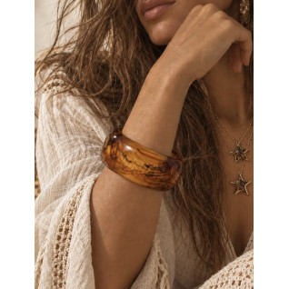 SWIRL RESIN BANGLE - AMBER