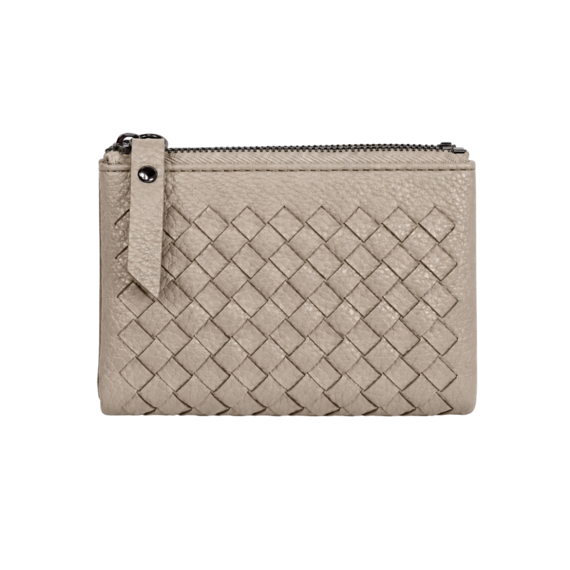 WOVEN BIFOLD WALLET - TAUPE