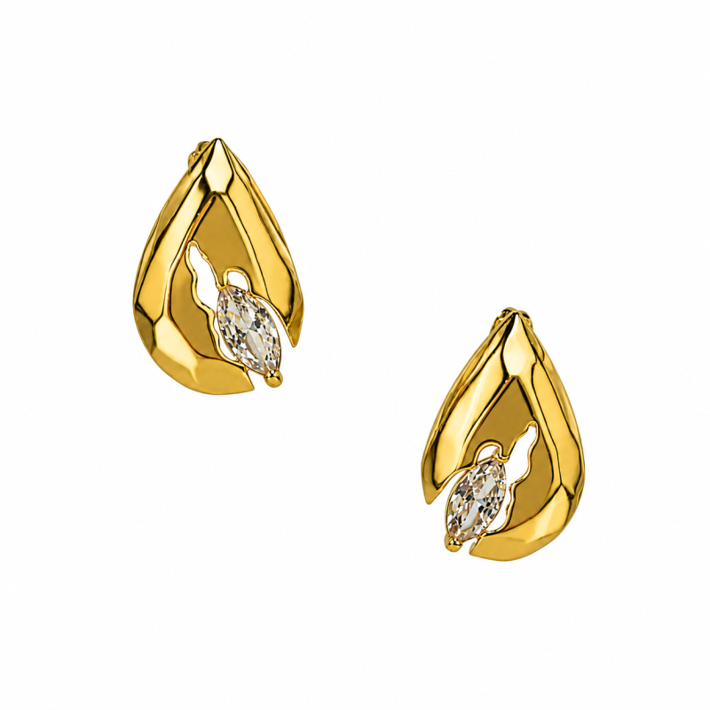 GOLDEN - TEARDRPOP CRYSTAL EARRINGS