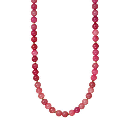 MARBLED BEADED NECKLACE - PINK