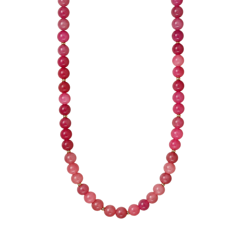 MARBLED BEADED NECKLACE - PINK