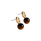 ORB DROP EARRINGS - TIGER EYE