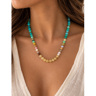MOSAIC BEADED NECKLACE - COASTAL