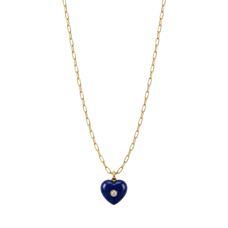 LAPIS HEART PENDANT NECKLACE