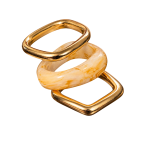 SQUARE BANGLE STACK - GOLD & MARBLED