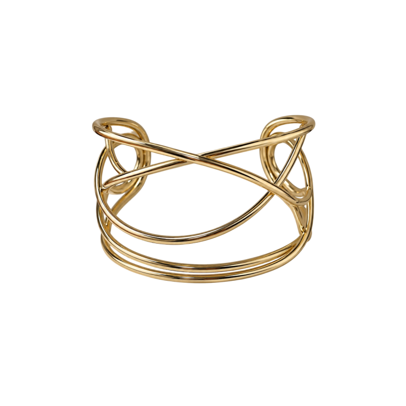 GOLD CRISSCROSS OPEN CUFF