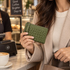 WOVEN BIFOLD WALLET - OLIVE