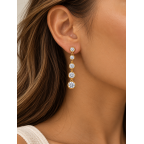 CRYSTAL CASCADE EARRINGS - GOLD