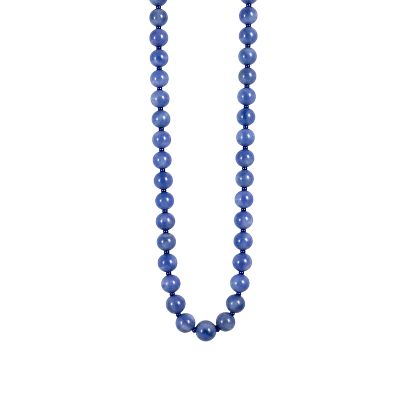 MARBLED BEADED NECKLACE - BLUE