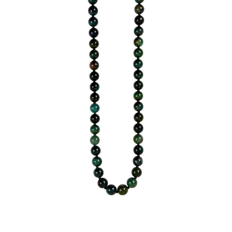 MARBLED BEADED NECKLACE - GREEN