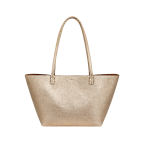 REVERSIBLE TOTE BAG W/ REMOVABLE ORGANIZER - GOLD/WHITE-GOLD