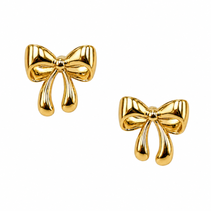 GOLD BOW DROP EARRINGS