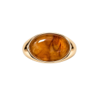 OVAL SIGNET RING - AMBER