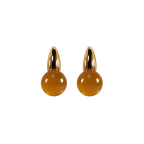 ORB HUGGIE HOOP EARRINGS - AMBER