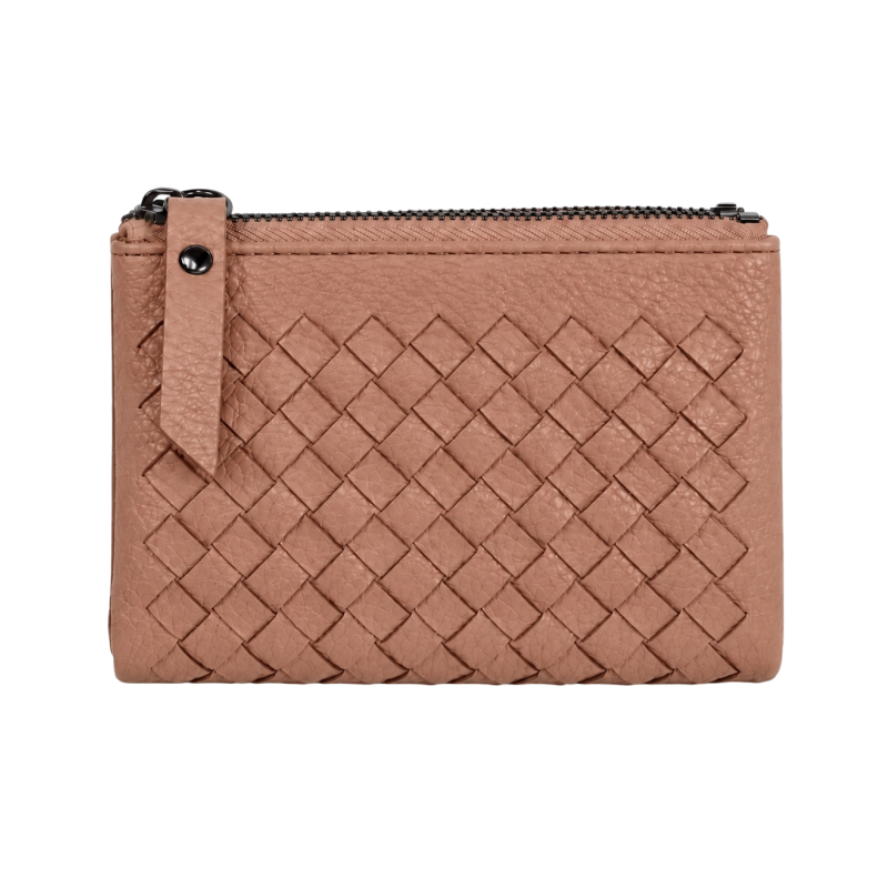 WOVEN BIFOLD WALLET - TERRACOTA
