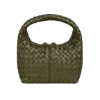 WOVEN TOP-HANDLE HANDBAG - OLIVE