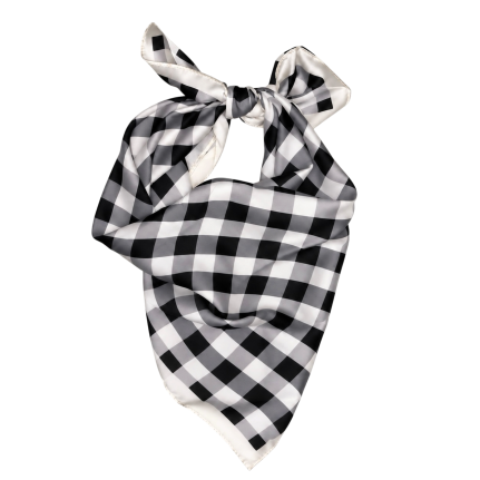 GINGHAM BANDANA - BLACK / WHITE