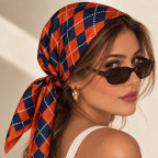ARGYLE BANDANA - ORANGE / NAVY