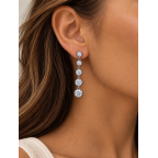 CRYSTAL CASCADE EARRINGS - SILVER