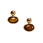 OVAL DROP EARRINGS - TIGER EYE