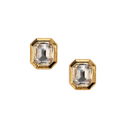 BEZEL-SET GEM EARRINGS - CRYSTAL