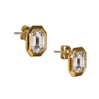 BEZEL-SET GEM EARRINGS - CRYSTAL