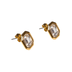 BEZEL-SET GEM EARRINGS - CRYSTAL