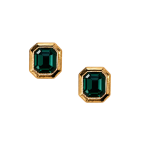 BEZEL-SET GEM EARRINGS - EMERALD