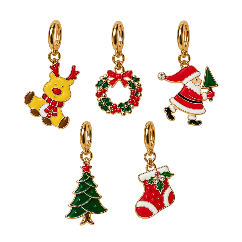  CHRISTMAS CHARMS - SANTA & WREATH
