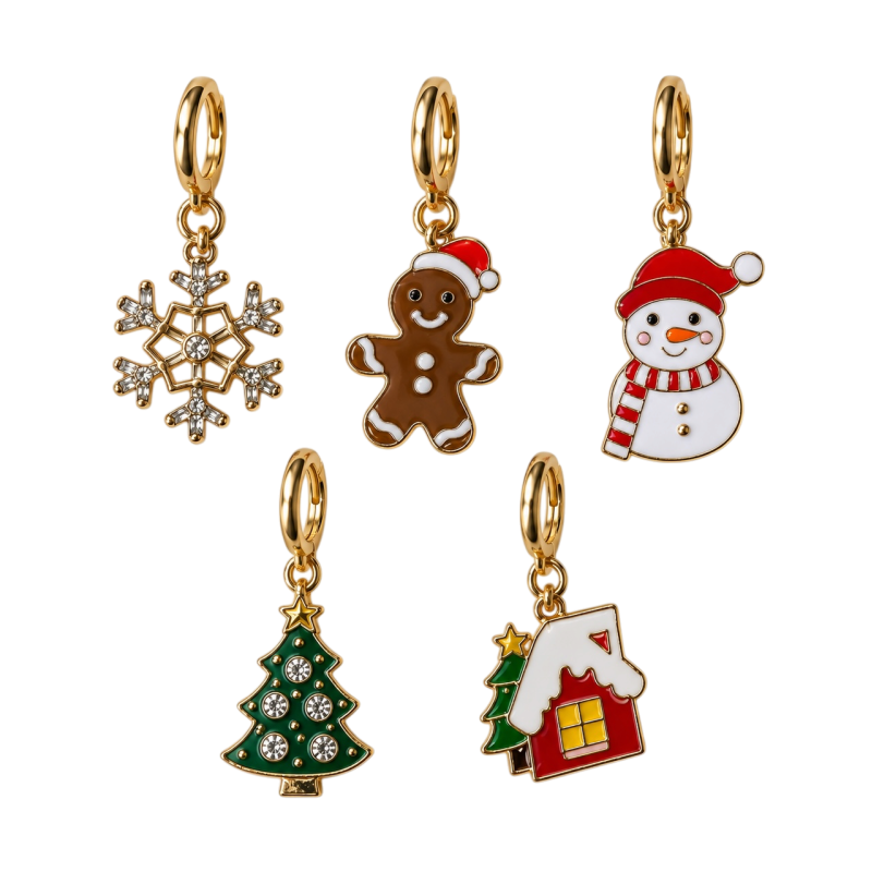  CHRISTMAS CHARMS - SNOWMAN & GINGERBREAD