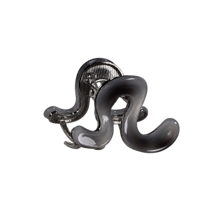 TRANSLUCENT WAVE CLAW CLIP - BLACK