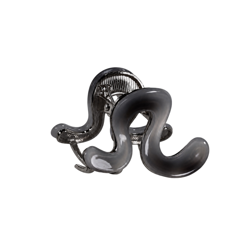 TRANSLUCENT WAVE CLAW CLIP - BLACK
