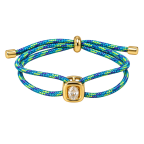 CORD CRYSTAL SLIDER BRACELET - TEAL