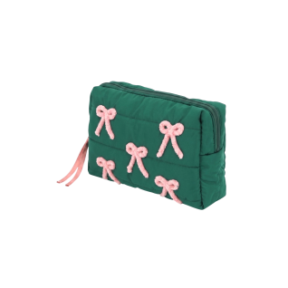 QUILTED COSMETIC BAG - BOWS