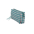QUILTED COSMETIC BAG - GREEN PLAID