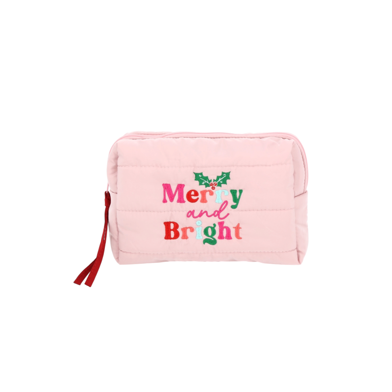QUILTED COSMETIC BAG - MERRY & BRIGHT