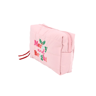 QUILTED COSMETIC BAG - MERRY & BRIGHT