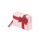 QUILTED COSMETIC BAG - RED BOW