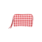 QUILTED COSMETIC BAG - RED PLAID