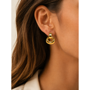 GOLD SCULPTED KNOCKER EARRINGS