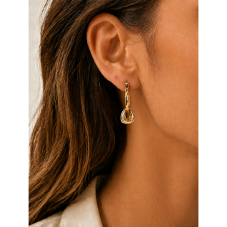 GOLD RIPPLE KNOCKER EARRINGS