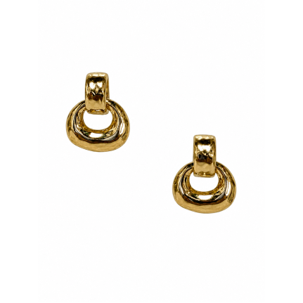 GOLD SCULPTED KNOCKER EARRINGS